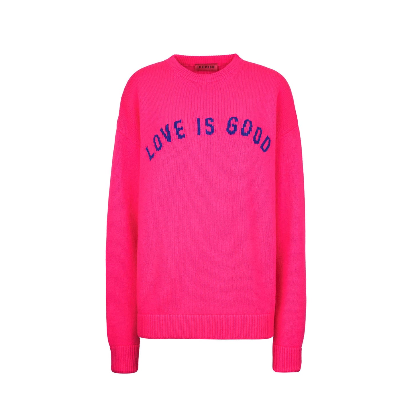 FUXIA LOVE IS GOOD SWEATER